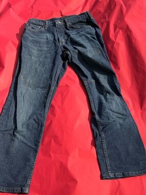 Wrangler 33x30 Men's Dark Blue Denim Jeans